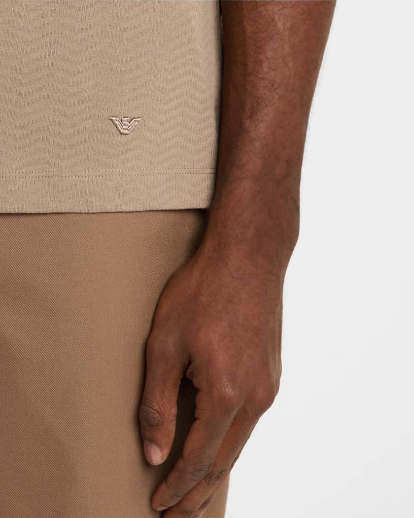 Men's Cotton Tonal Wave Polo Shirt