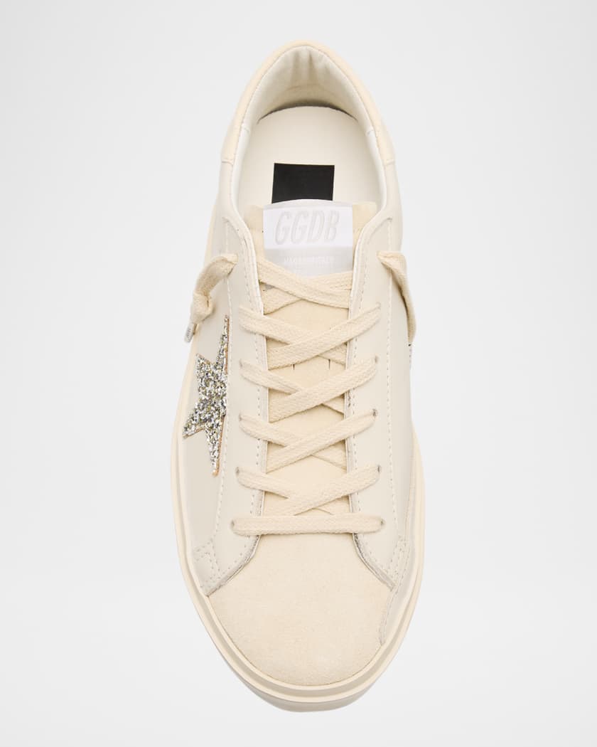 Hi Star Leather Glitter Low-Top Sneakers