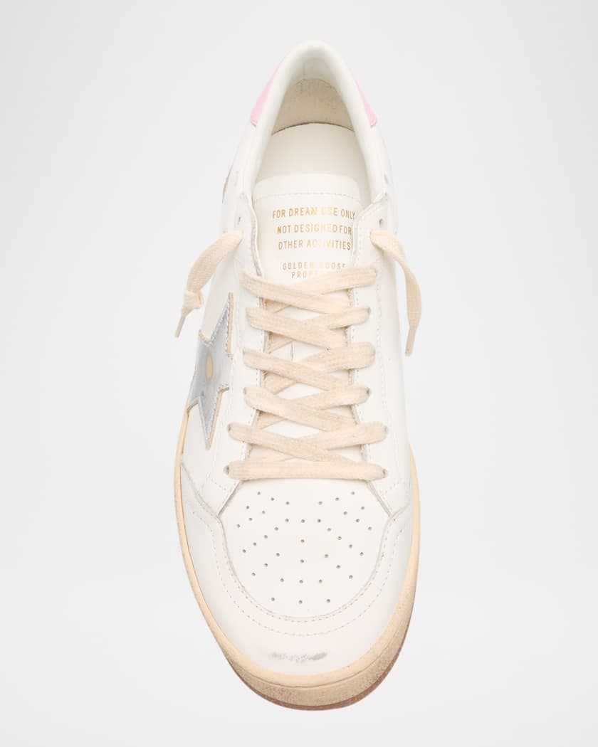 Ball Star Mixed Leather Low-Top Sneakers