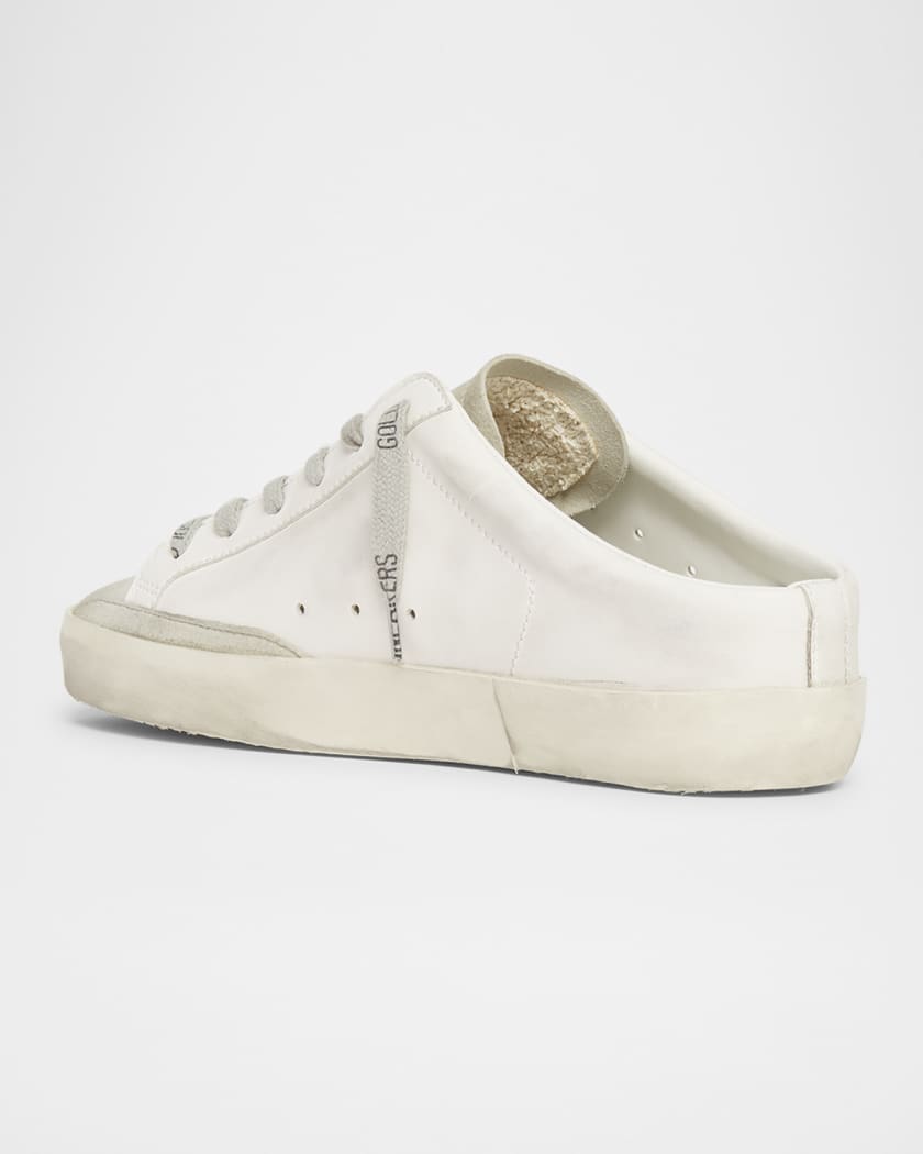 Mixed Leather Glitter Mule Sneakers