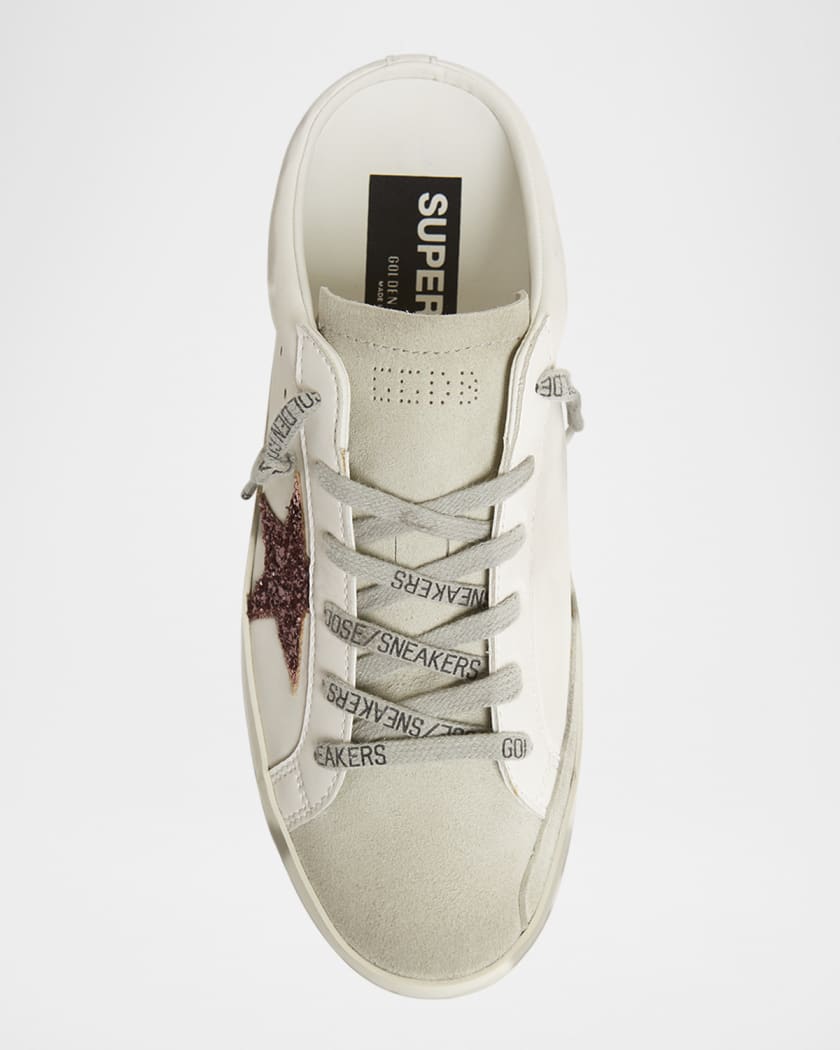 Mixed Leather Glitter Mule Sneakers