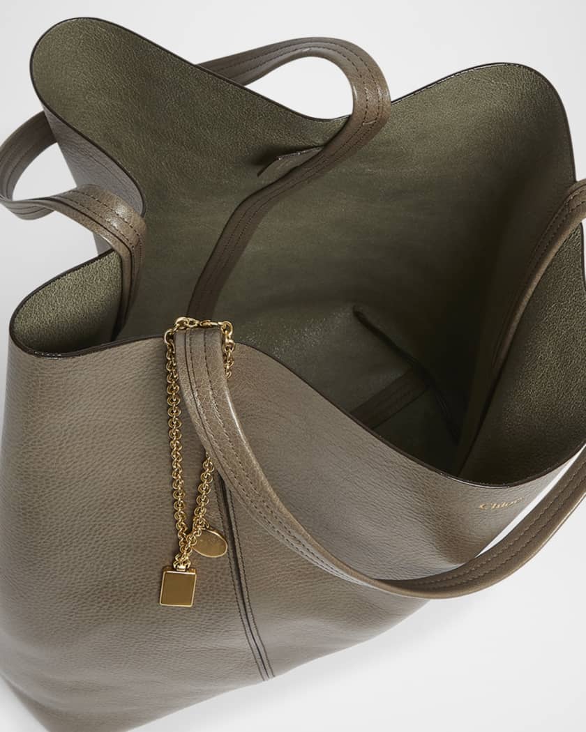 Spin North-South Tote Bag in Leather