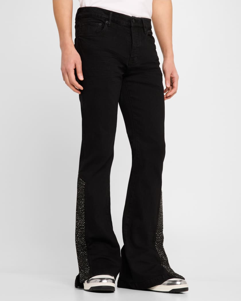 Men's Crystal Side-Snap Flare Jeans