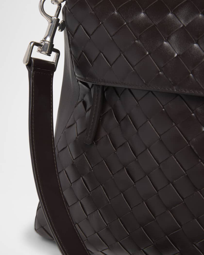 Men's Intrecciato Leather Weekender Duffel Bag