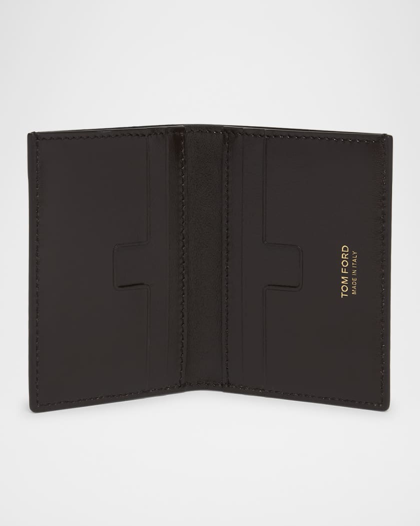Men's T Line Python-Effect Leather Bifold Card Holder