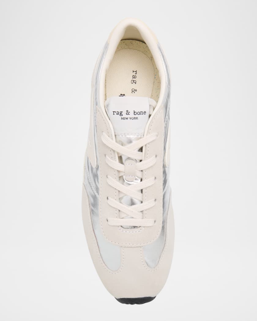 Retro Metallic Suede Runner Sneakers
