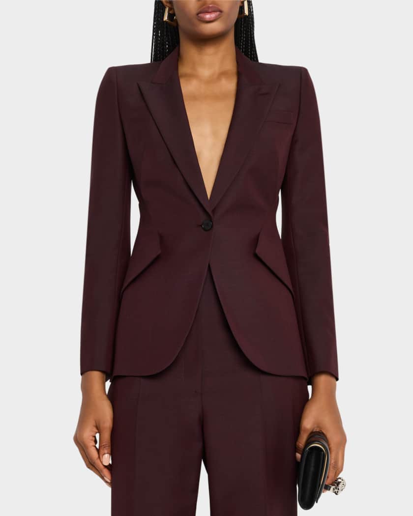 Alexander McQueen Single Breasted Wool Blazer Jacket Neiman Marcus