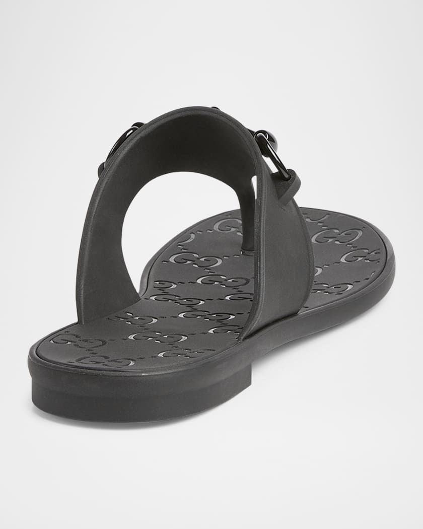 Rubber Horsebit Thong Slide Sandals