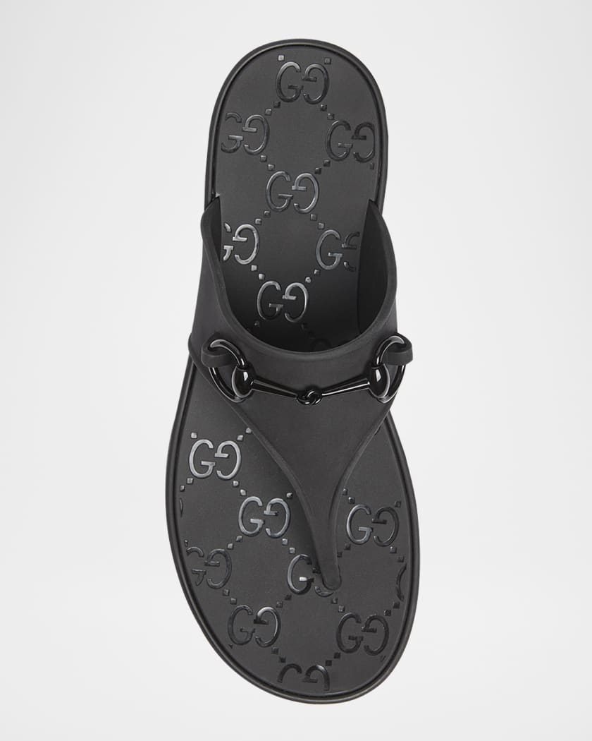 Rubber Horsebit Thong Slide Sandals