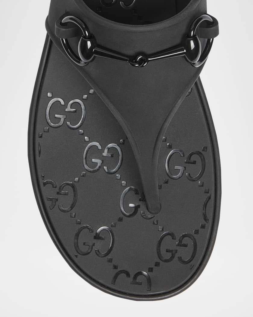 Rubber Horsebit Thong Slide Sandals