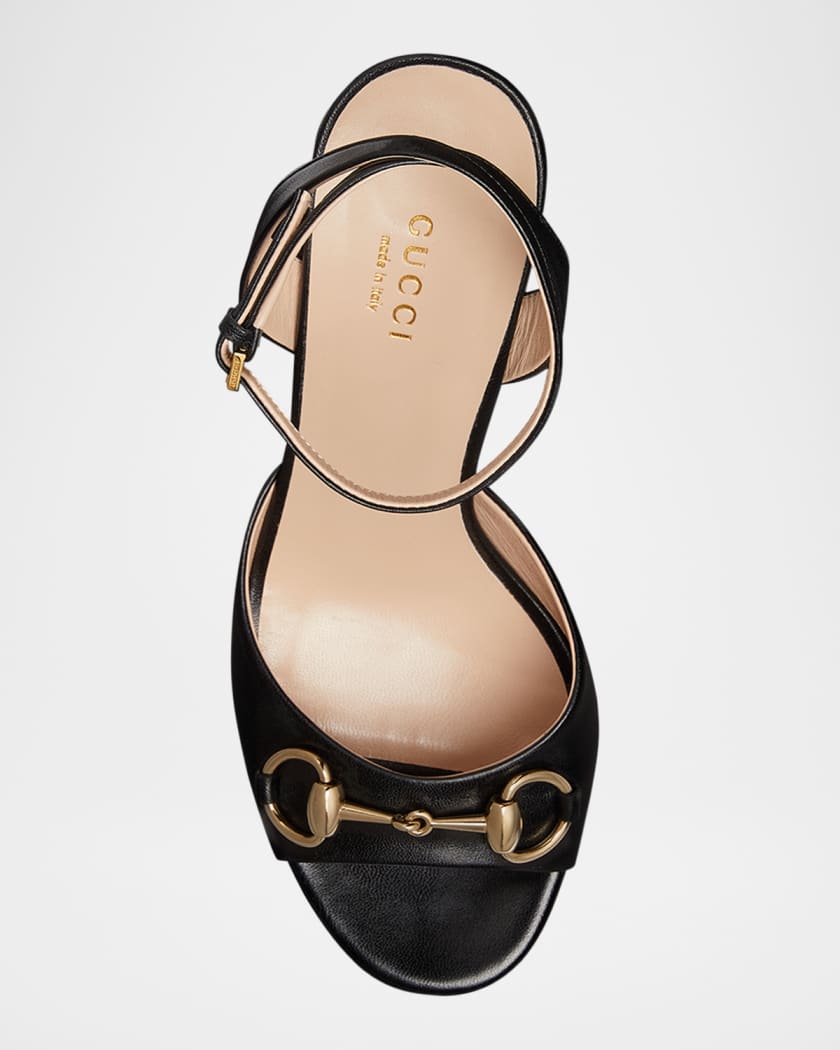 Leather Horsebit Platform Sandals