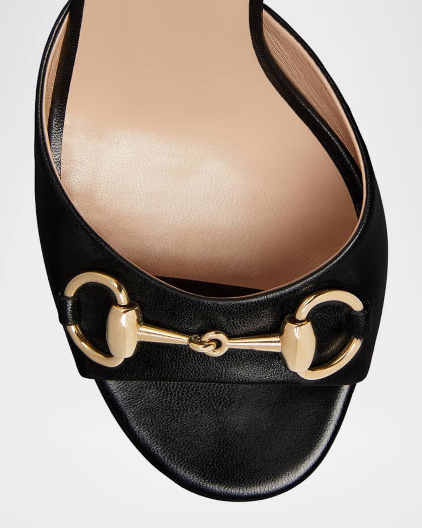 Leather Horsebit Platform Sandals