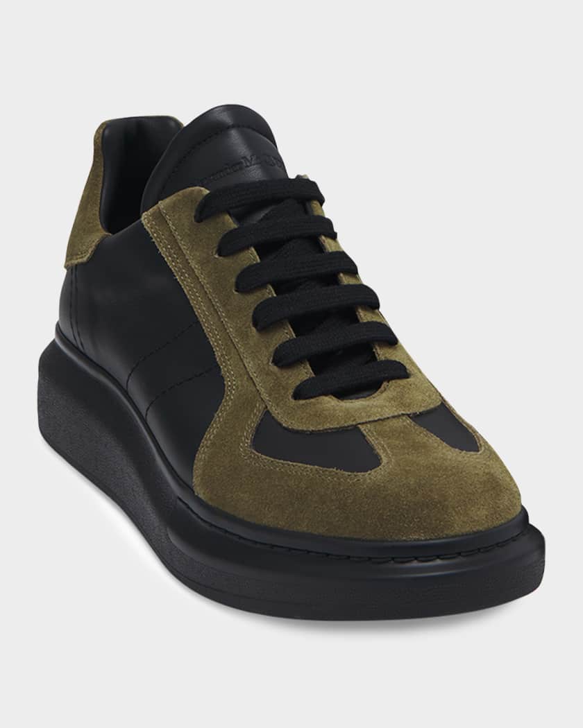 Men's Leather and Suede Oversized Sneakers