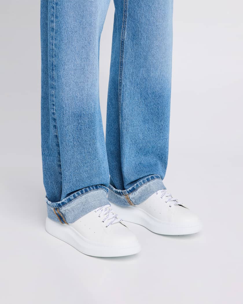 Men's Larry Leather and Velour Low-Top Sneakers