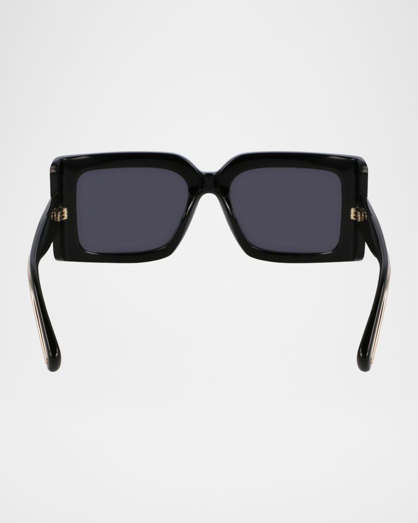 Prisma Modified Acetate Rectangle Sunglasses | Neiman Marcus display picture 3