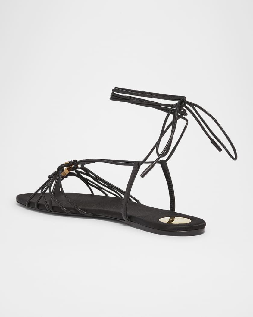 Babylone Strappy YSL Ankle-Tie Sandals