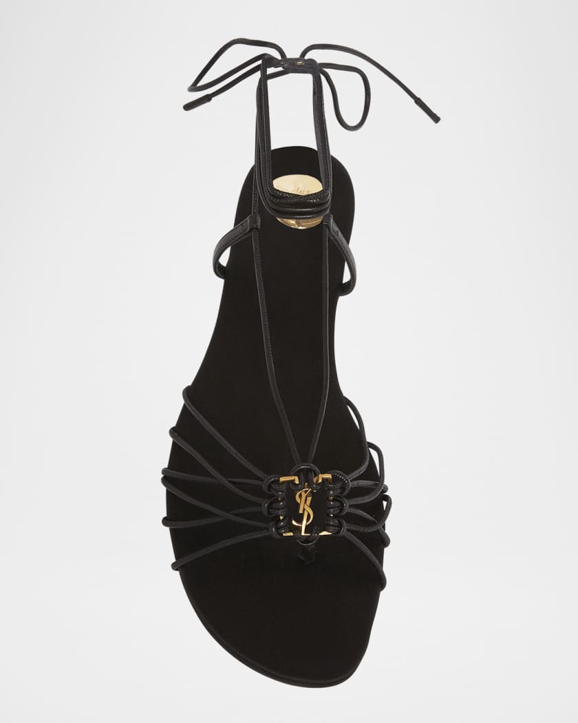 Babylone Strappy YSL Ankle-Tie Sandals