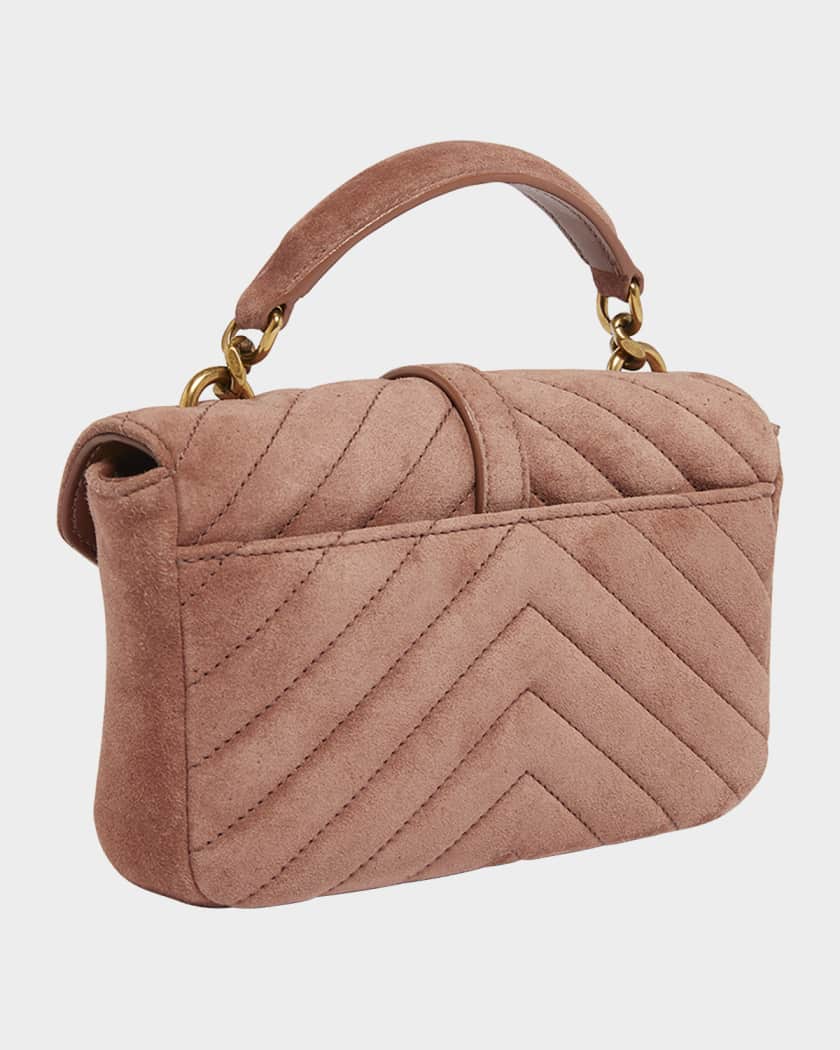 College Mini Chain Shoulder Bag in Suede 
