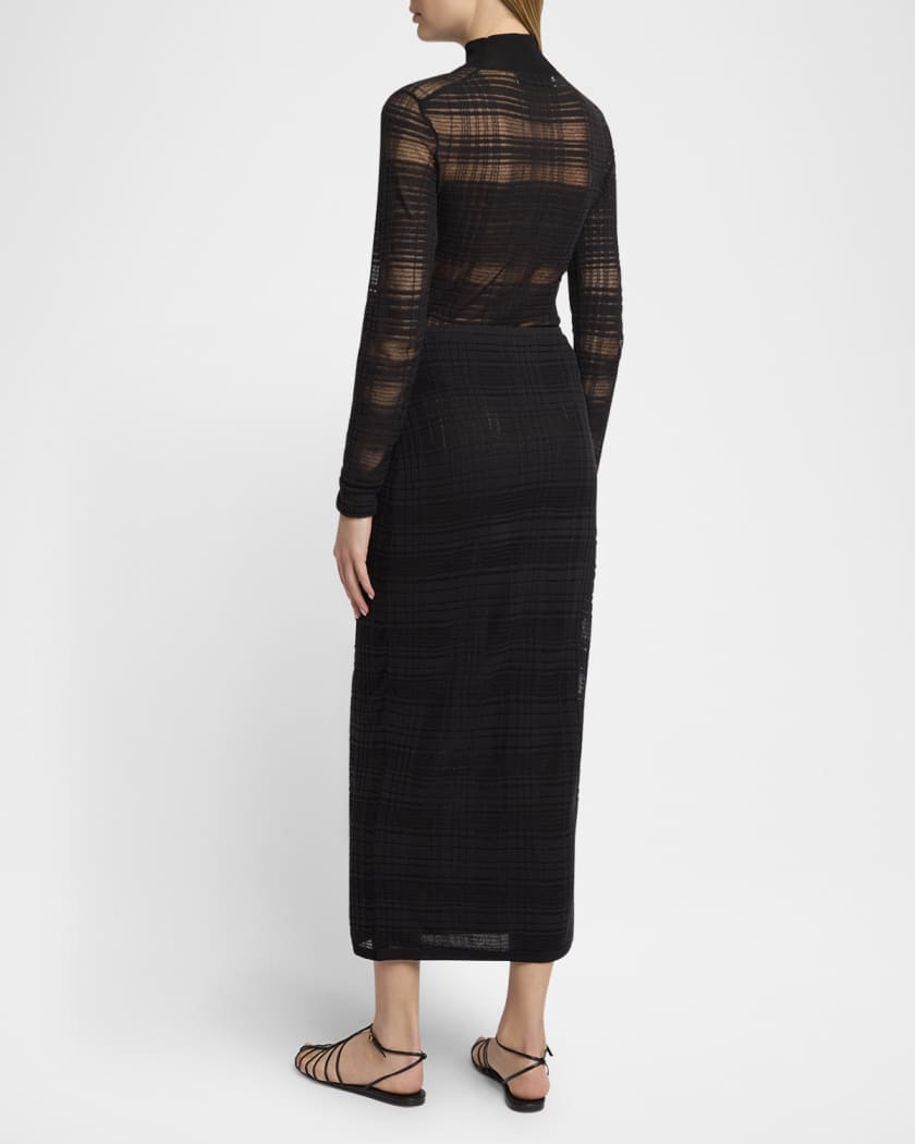 Elsa Plaid Knit Midi Skirt