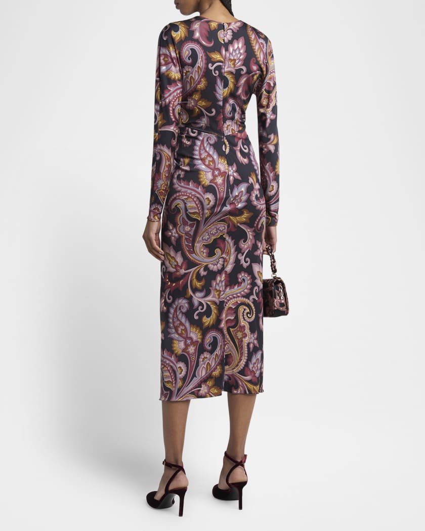 etro jersey dress Open-back printed jersey maxi dress - black