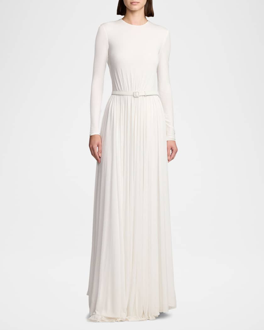 Shirred Crepe Jersey Day Dress
