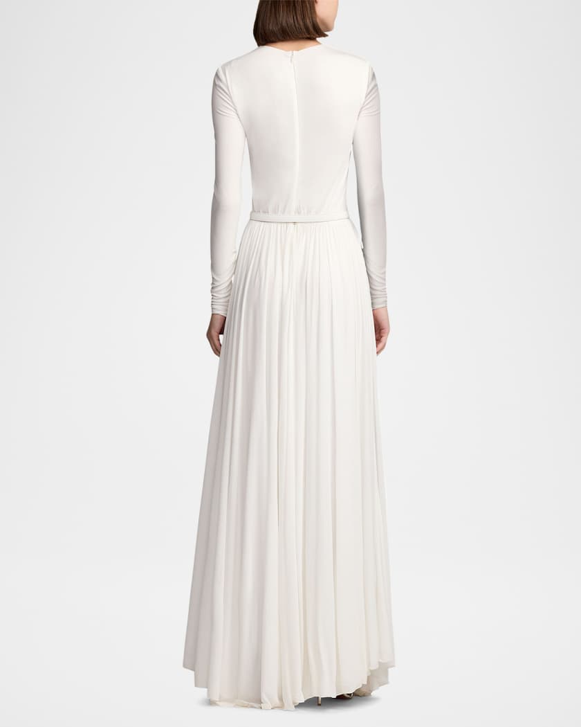 Shirred Crepe Jersey Day Dress