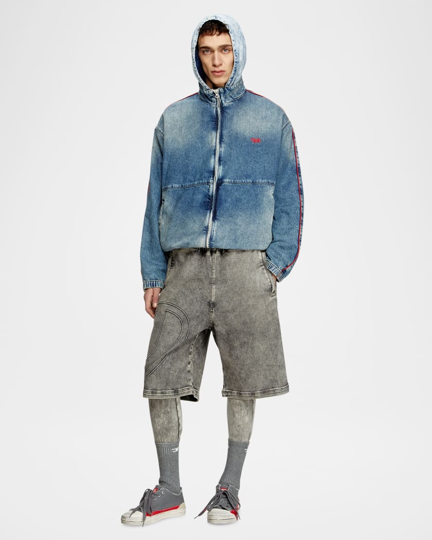 Diesel Men's Piped Denim Zip Jacket | Neiman Marcus