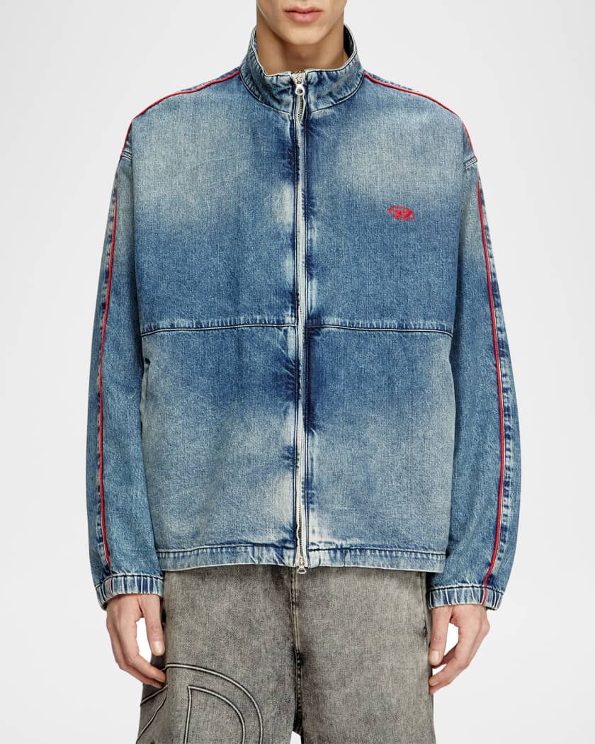 Diesel Men's Piped Denim Zip Jacket | Neiman Marcus
