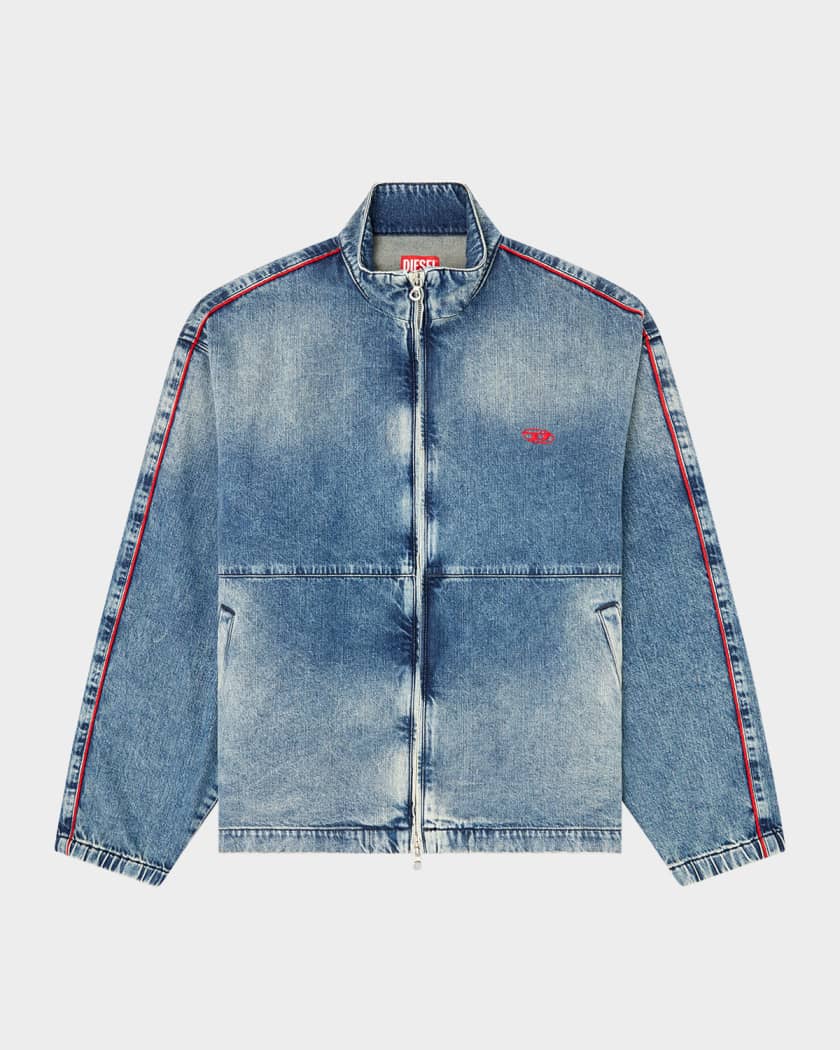 Diesel Men's Piped Denim Zip Jacket | Neiman Marcus
