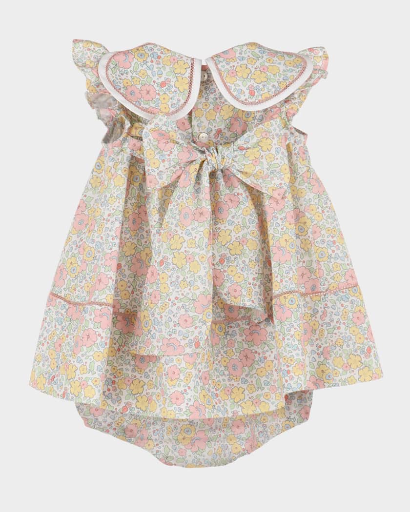 Girl's Floral-Print Petal Dress, Size 6M-2
