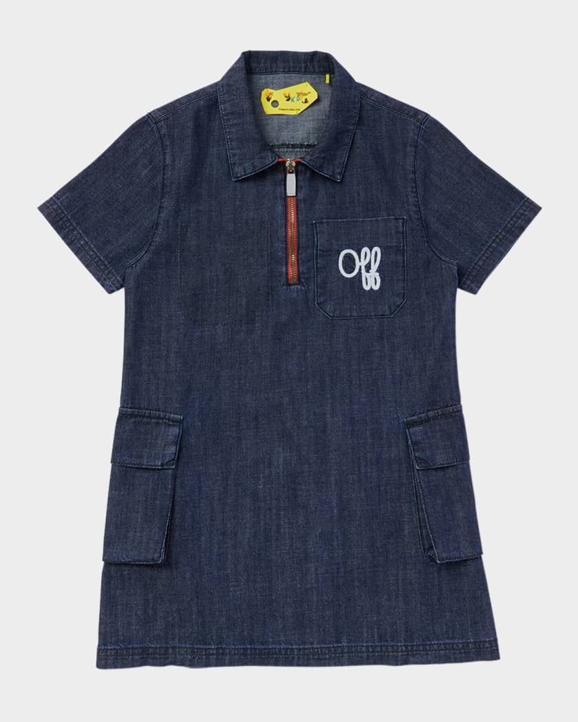 Girl's Script Type Denim Dress