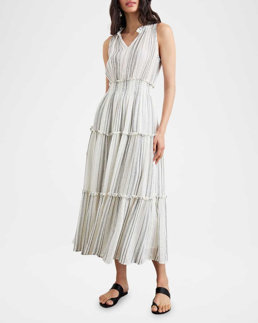 Loulou Striped Midi Dress