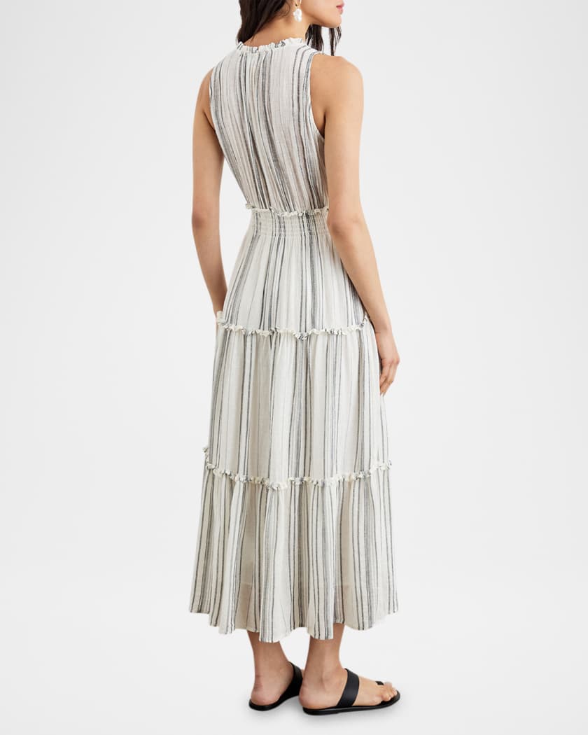 Loulou Striped Midi Dress
