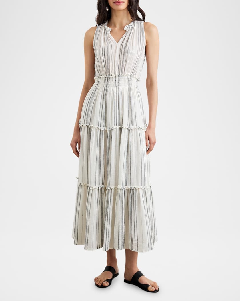 Loulou Striped Midi Dress