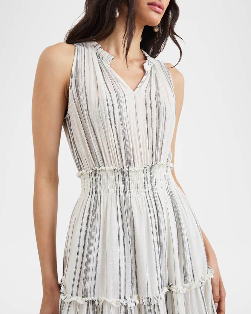Loulou Striped Midi Dress