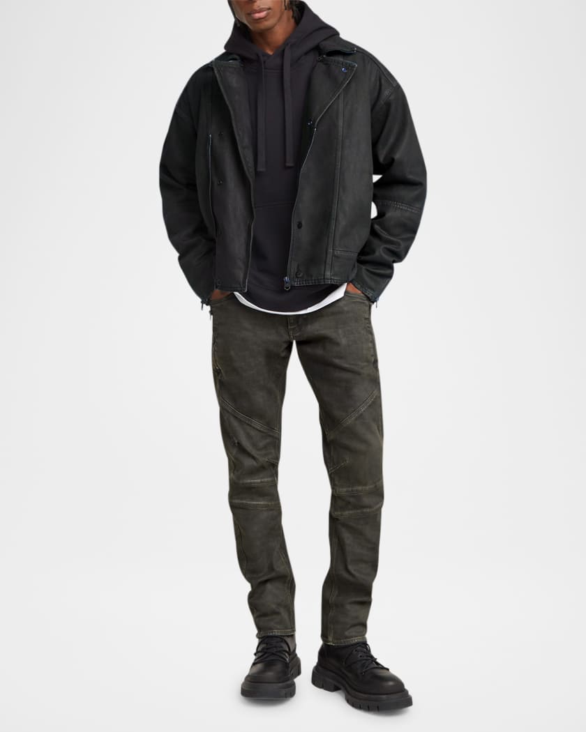 Men's Moto Cross 3D Zip Slim Jeans