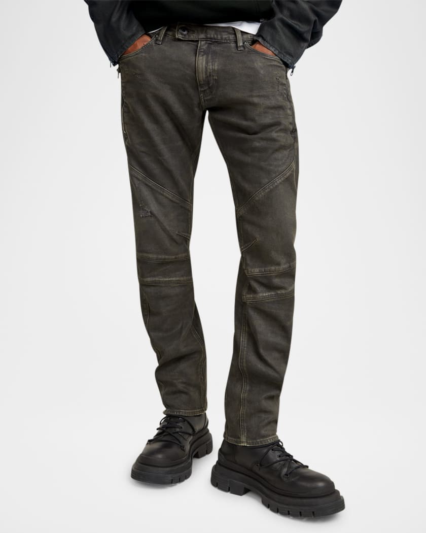 Men's Moto Cross 3D Zip Slim Jeans