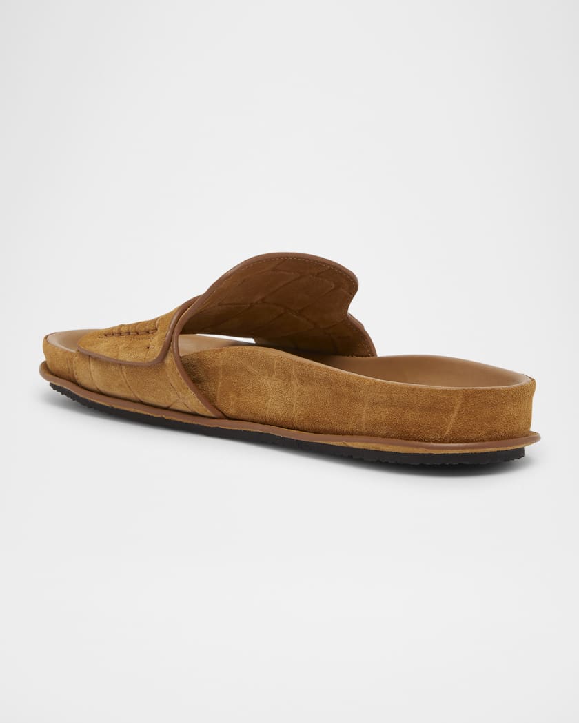 Les Sandales Croc-Embossed Leather Sandals