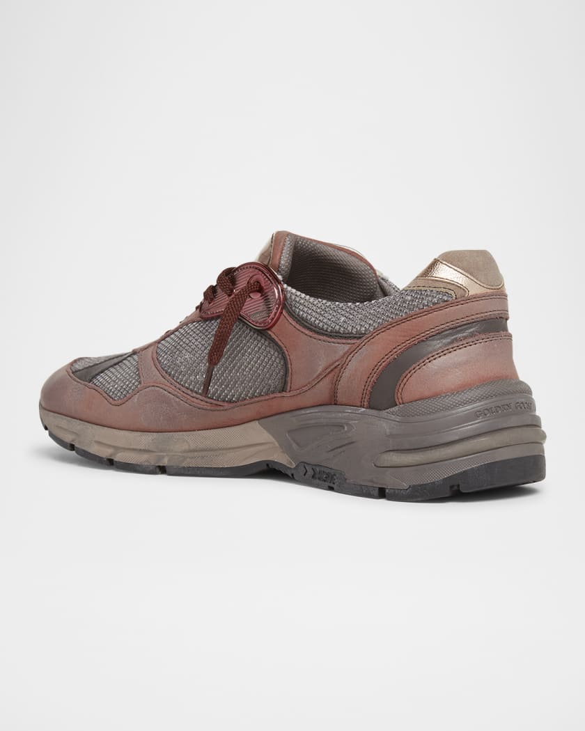 Men's Running Dad Mesh and Leather Sneakers