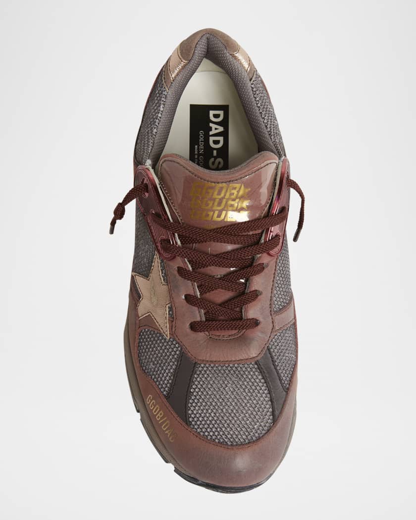 Men's Running Dad Mesh and Leather Sneakers
