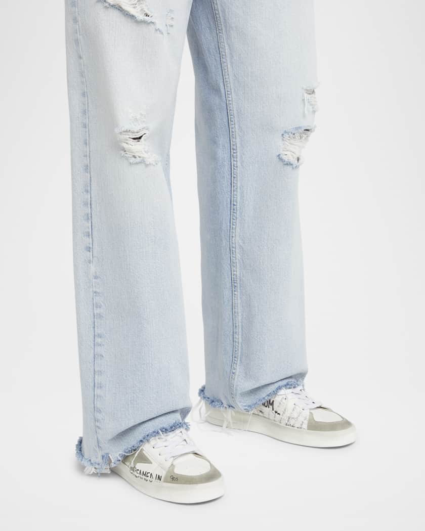 Men's Stardan Graffiti Leather Low-Top Sneakers