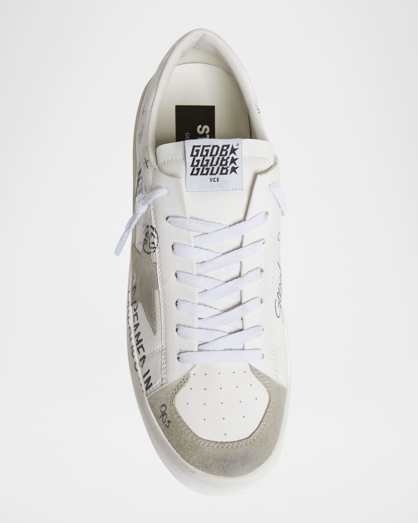 Men's Stardan Graffiti Leather Low-Top Sneakers