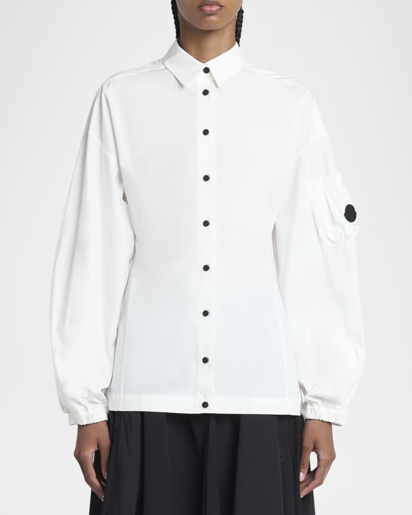 Moncler Fitted Long-Sleeve Button-Front Shirt | Neiman Marcus