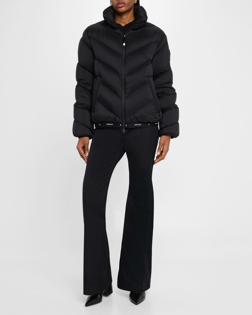 Moncler Grigan Quilted Down Logo Tape Jacket | Neiman Marcus