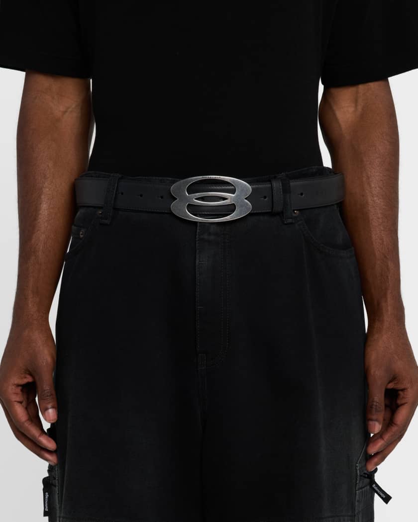 Men's Unity-Buckle Leather Belt