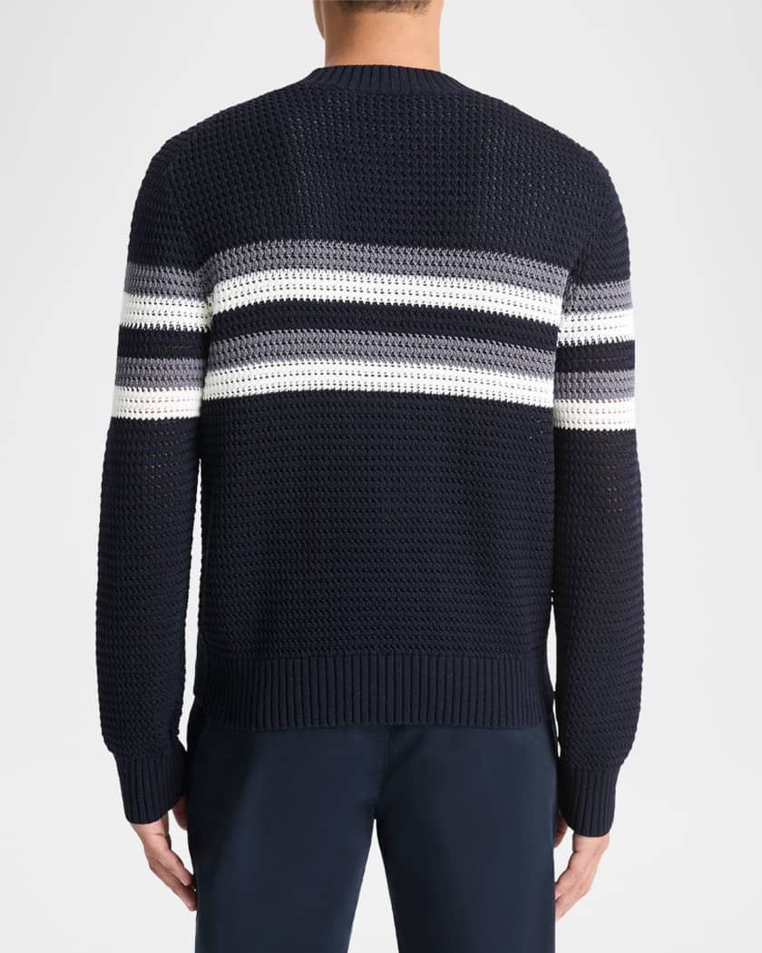 Men's Crochet Chest-Stripe T-Shirt 