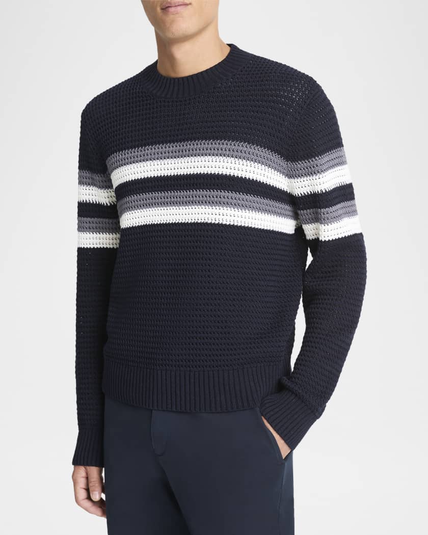Men's Crochet Chest-Stripe T-Shirt 