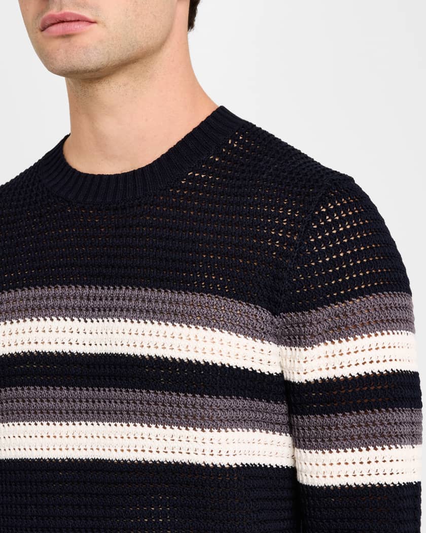 Men's Crochet Chest-Stripe T-Shirt 