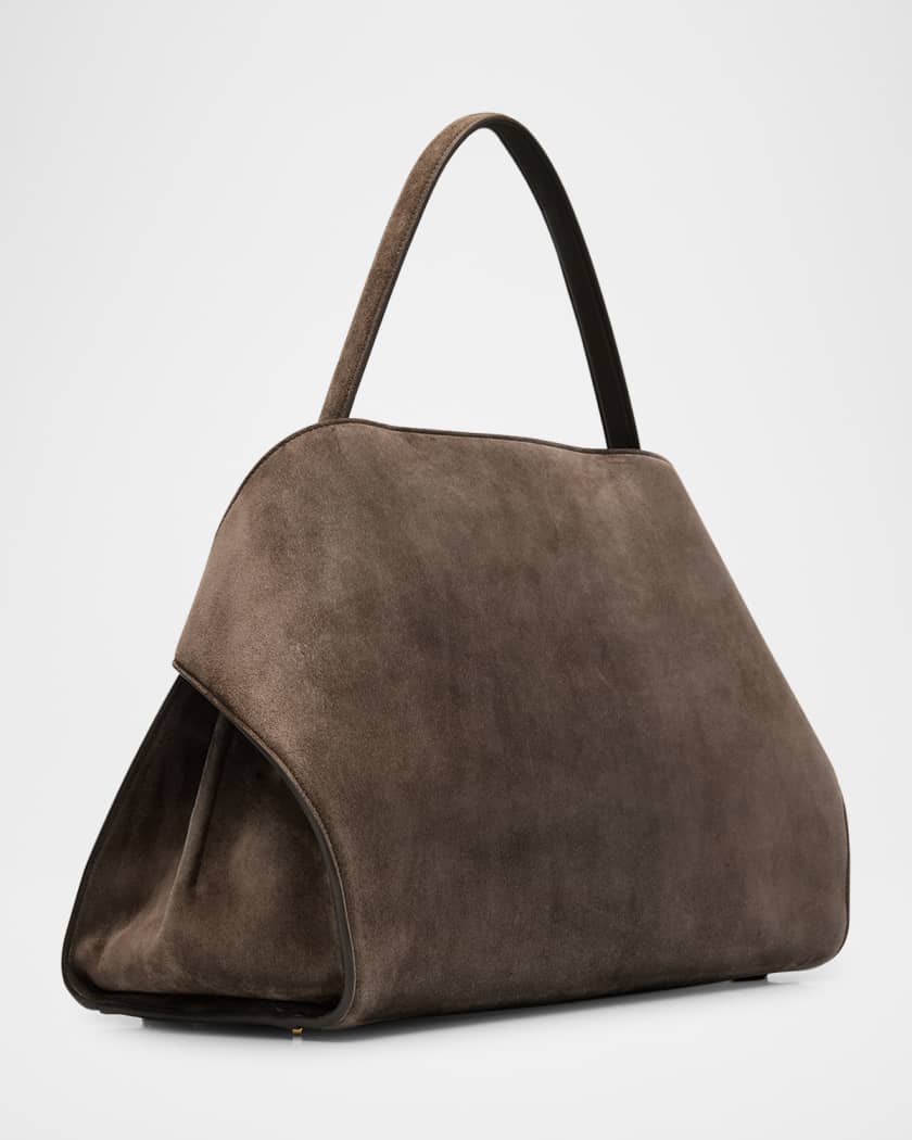 Medium Hug Soft Suede Bicolor Shoulder Bag