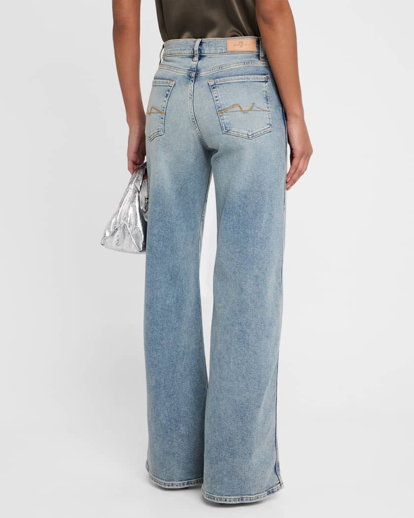 デニム・ジーパン 7 For All Mankind \"LOTTA HILO\" WIDE LEG 7 for all mankind Lotta Wide-Leg Jeans | Neiman Marcus